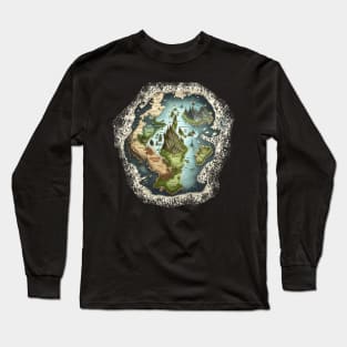 Fantasy Book - Fantasy Map Long Sleeve T-Shirt